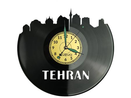 Teheran Vinyl Zegar Ścienny Płyta Winylowa Nowoczesny Dekoracyjny Na Prezent Urodziny