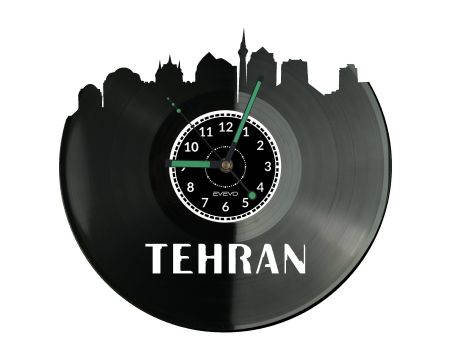 Teheran Vinyl Zegar Ścienny Płyta Winylowa Nowoczesny Dekoracyjny Na Prezent Urodziny