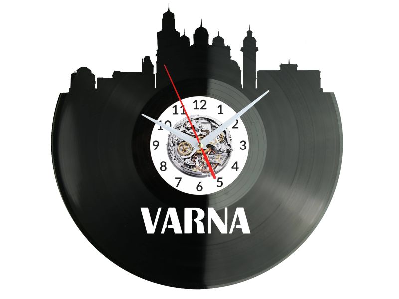 Varna Vinyl Zegar Ścienny Płyta Winylowa Nowoczesny Dekoracyjny Na Prezent Urodziny