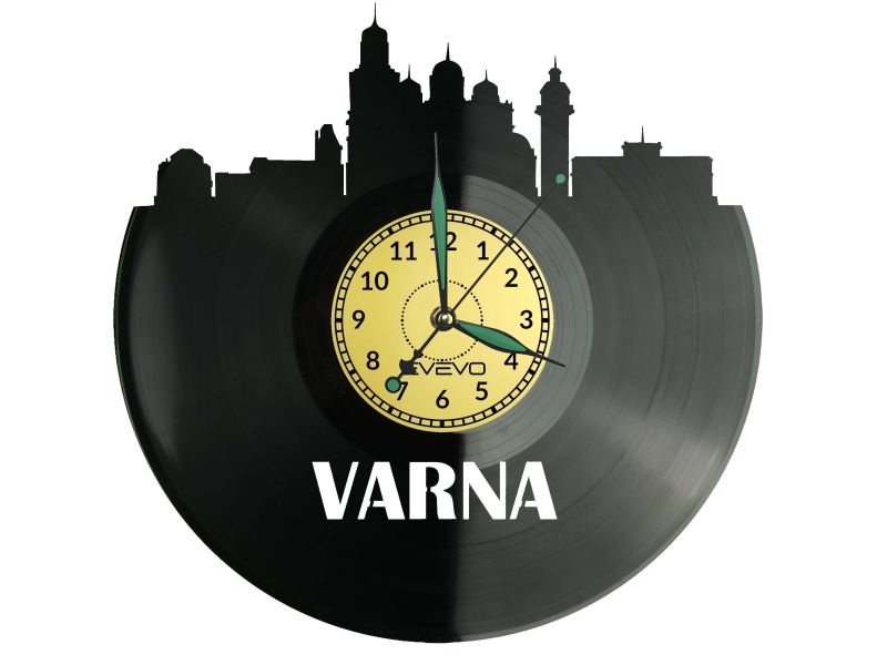 Varna Vinyl Zegar Ścienny Płyta Winylowa Nowoczesny Dekoracyjny Na Prezent Urodziny