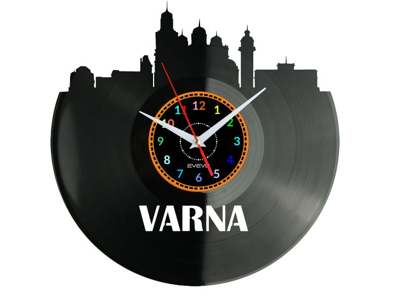 Varna Vinyl Zegar Ścienny Płyta Winylowa Nowoczesny Dekoracyjny Na Prezent Urodziny