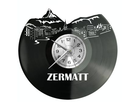 Zermatt Vinyl Zegar Ścienny Płyta Winylowa Nowoczesny Dekoracyjny Na Prezent Urodziny