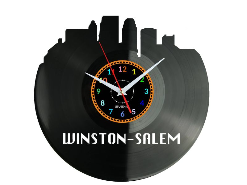 Winston Salem Vinyl Zegar Ścienny Płyta Winylowa Nowoczesny Dekoracyjny Na Prezent Urodziny