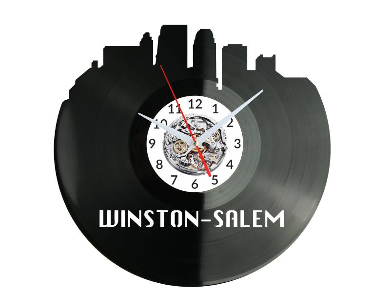 Winston Salem Vinyl Zegar Ścienny Płyta Winylowa Nowoczesny Dekoracyjny Na Prezent Urodziny