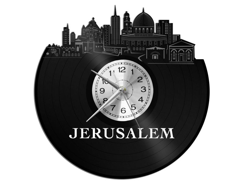 Jerusalem Vinyl Zegar Ścienny Płyta Winylowa Nowoczesny Dekoracyjny Na Prezent Urodziny