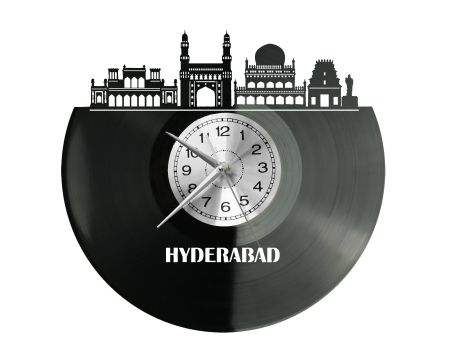 Hyderabad Vinyl Zegar Ścienny Płyta Winylowa Nowoczesny Dekoracyjny Na Prezent Urodziny