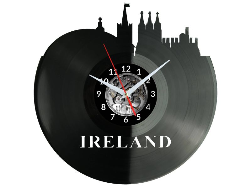 Ireland Vinyl Zegar Ścienny Płyta Winylowa Nowoczesny Dekoracyjny Na Prezent Urodziny