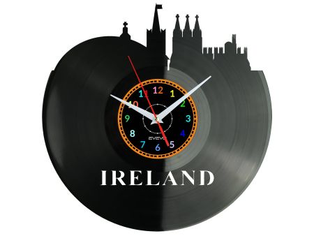 Ireland Vinyl Zegar Ścienny Płyta Winylowa Nowoczesny Dekoracyjny Na Prezent Urodziny