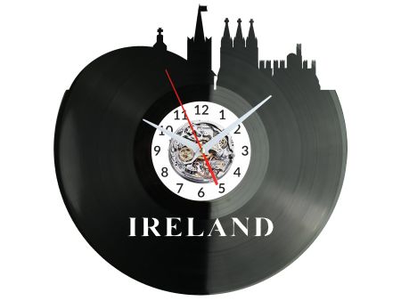 Ireland Vinyl Zegar Ścienny Płyta Winylowa Nowoczesny Dekoracyjny Na Prezent Urodziny