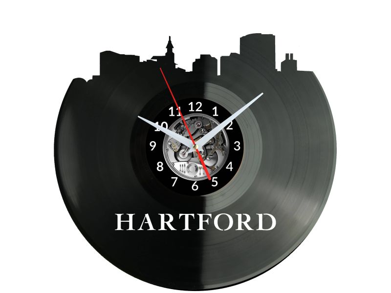 Hartford Vinyl Zegar Ścienny Płyta Winylowa Nowoczesny Dekoracyjny Na Prezent Urodziny