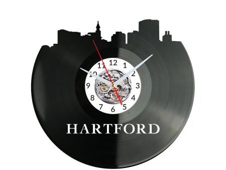 Hartford Vinyl Zegar Ścienny Płyta Winylowa Nowoczesny Dekoracyjny Na Prezent Urodziny