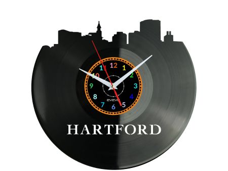 Hartford Vinyl Zegar Ścienny Płyta Winylowa Nowoczesny Dekoracyjny Na Prezent Urodziny