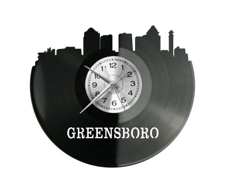 Greensboro Vinyl Zegar Ścienny Płyta Winylowa Nowoczesny Dekoracyjny Na Prezent Urodziny