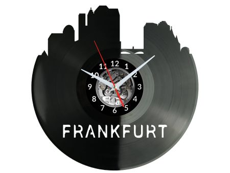 Frankfurt Vinyl Zegar Ścienny Płyta Winylowa Nowoczesny Dekoracyjny Na Prezent Urodziny