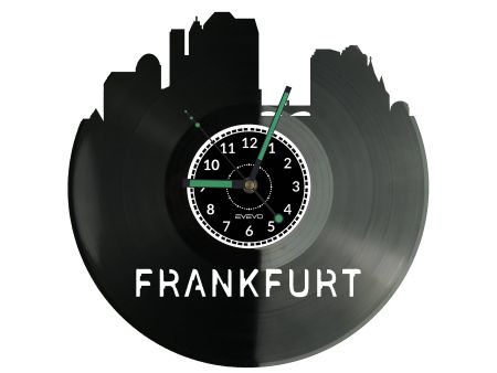 Frankfurt Vinyl Zegar Ścienny Płyta Winylowa Nowoczesny Dekoracyjny Na Prezent Urodziny