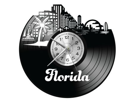 Florida Vinyl Zegar Ścienny Płyta Winylowa Nowoczesny Dekoracyjny Na Prezent Urodziny