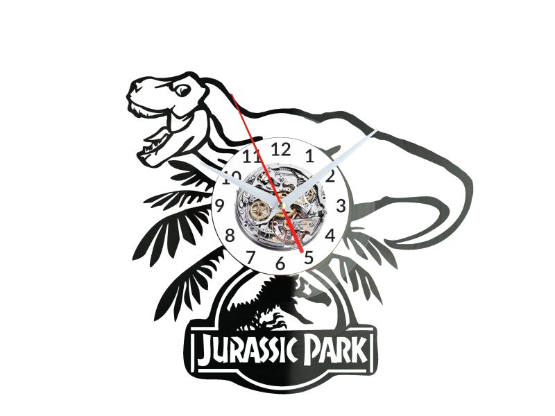 Jurassic Park Vinyl Zegar Ścienny Płyta Winylowa Nowoczesny Dekoracyjny Na Prezent Urodziny