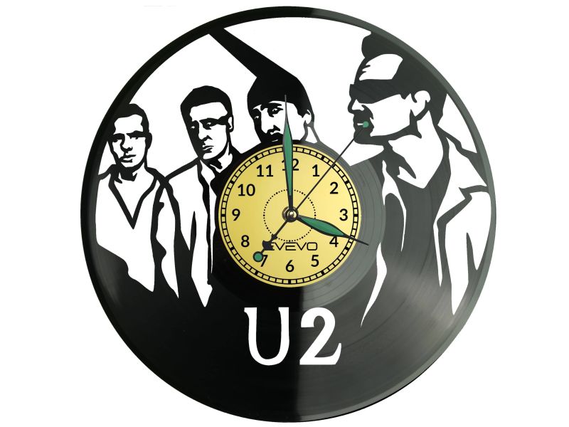 U2 Vinyl Zegar Ścienny Płyta Winylowa Nowoczesny Dekoracyjny Na Prezent Urodziny