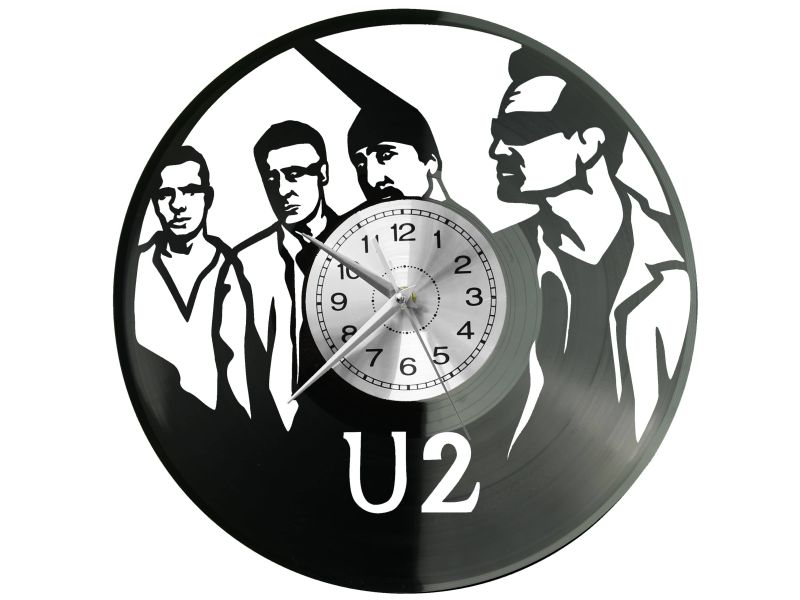 U2 Vinyl Zegar Ścienny Płyta Winylowa Nowoczesny Dekoracyjny Na Prezent Urodziny