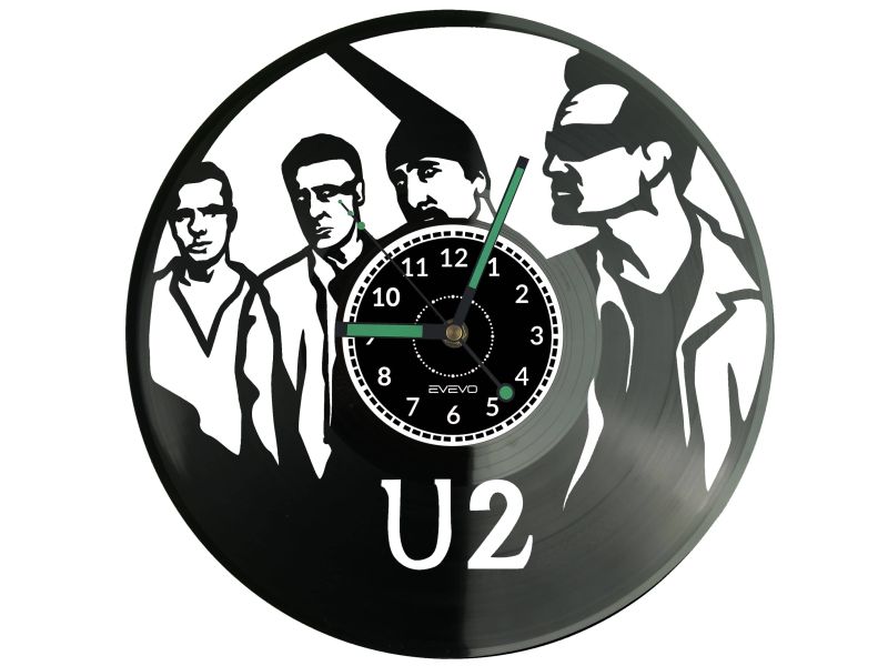 U2 Vinyl Zegar Ścienny Płyta Winylowa Nowoczesny Dekoracyjny Na Prezent Urodziny