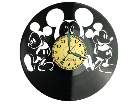 Mickey Mouse Disney Myszka Vinyl Zegar Ścienny Płyta Winylowa Nowoczesny Dekoracyjny Na Prezent Urodziny