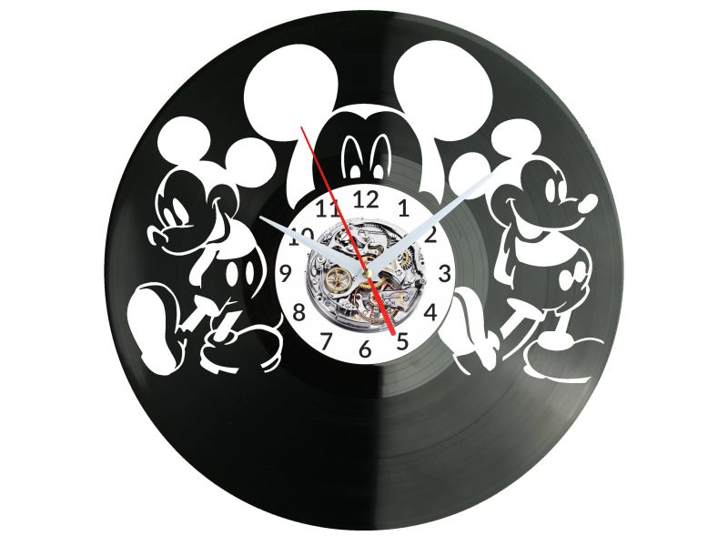 Mickey Mouse Disney Myszka Vinyl Zegar Ścienny Płyta Winylowa Nowoczesny Dekoracyjny Na Prezent Urodziny