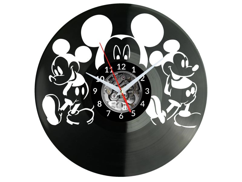 Mickey Mouse Disney Myszka Vinyl Zegar Ścienny Płyta Winylowa Nowoczesny Dekoracyjny Na Prezent Urodziny