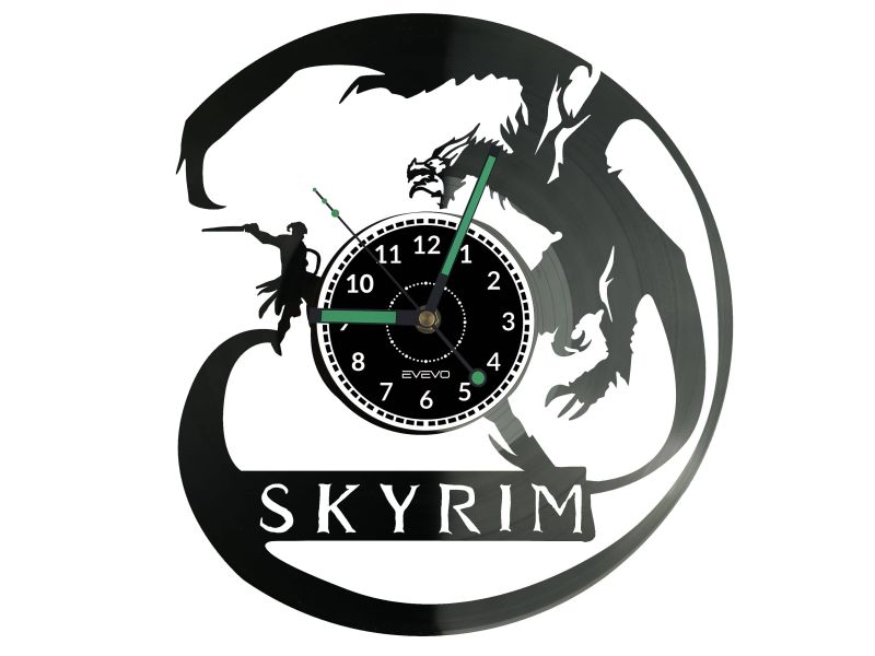 The Elder Scrolls V Skyrim Vinyl Zegar Ścienny Płyta Winylowa Nowoczesny Dekoracyjny Na Prezent Urodziny