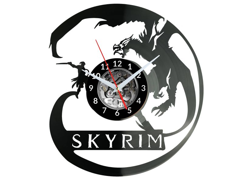 The Elder Scrolls V Skyrim Vinyl Zegar Ścienny Płyta Winylowa Nowoczesny Dekoracyjny Na Prezent Urodziny