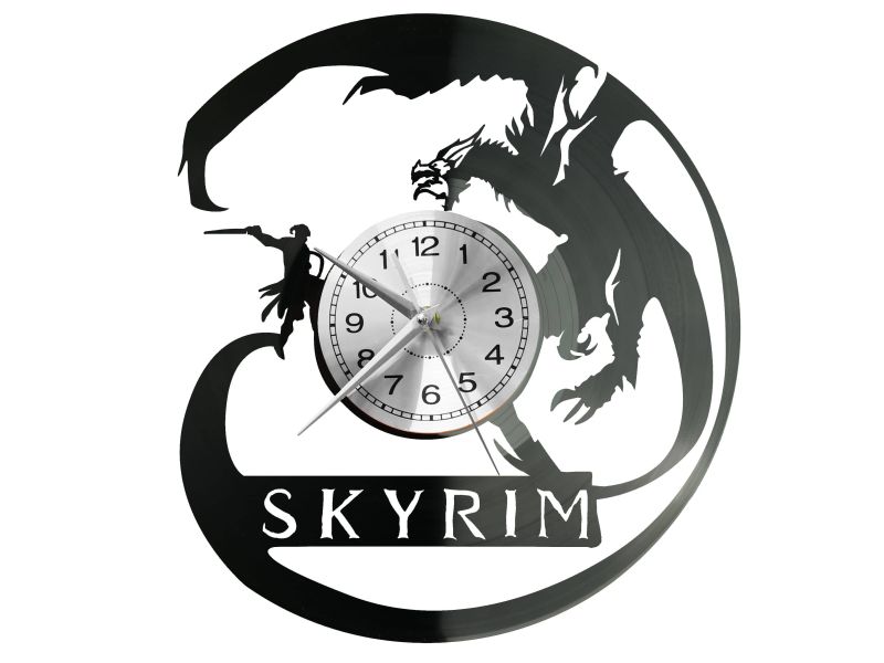 The Elder Scrolls V Skyrim Vinyl Zegar Ścienny Płyta Winylowa Nowoczesny Dekoracyjny Na Prezent Urodziny