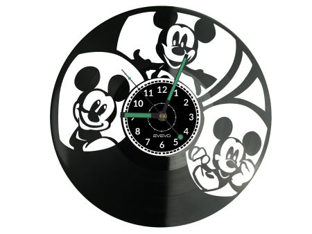 Mickey Mouse Myszka Vinyl Zegar Ścienny Płyta Winylowa Nowoczesny Dekoracyjny Na Prezent Urodziny