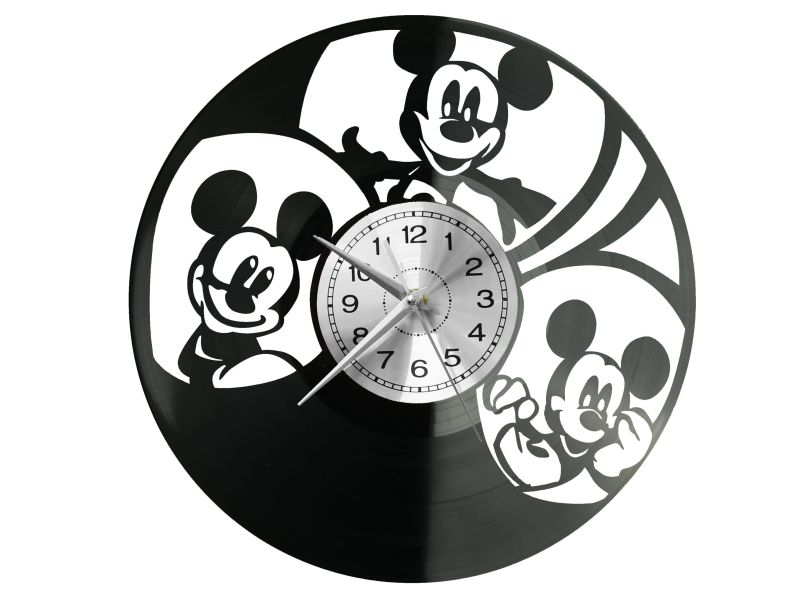 Mickey Mouse Myszka Vinyl Zegar Ścienny Płyta Winylowa Nowoczesny Dekoracyjny Na Prezent Urodziny