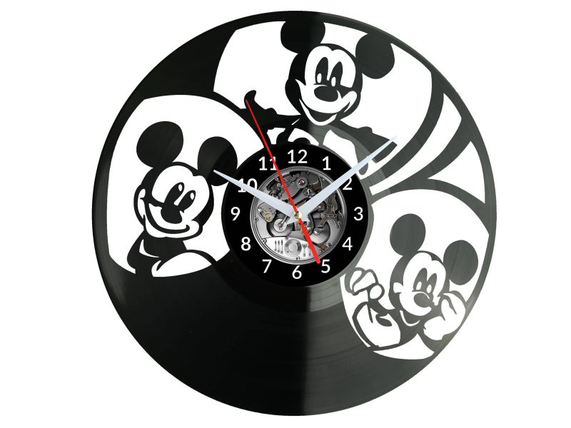 Mickey Mouse Myszka Vinyl Zegar Ścienny Płyta Winylowa Nowoczesny Dekoracyjny Na Prezent Urodziny