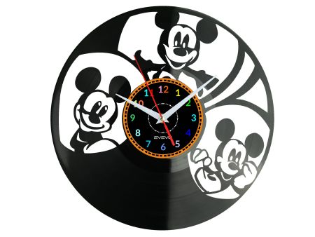 Mickey Mouse Myszka Vinyl Zegar Ścienny Płyta Winylowa Nowoczesny Dekoracyjny Na Prezent Urodziny