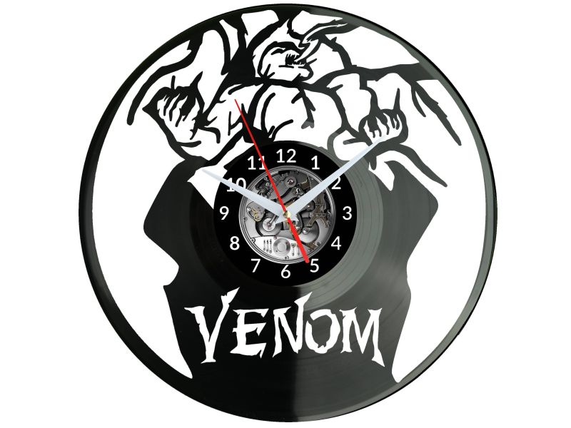 Venom Vinyl Zegar Ścienny Płyta Winylowa Nowoczesny Dekoracyjny Na Prezent Urodziny