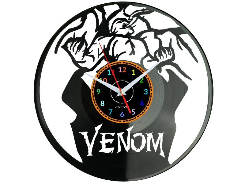 Venom Vinyl Zegar Ścienny Płyta Winylowa Nowoczesny Dekoracyjny Na Prezent Urodziny