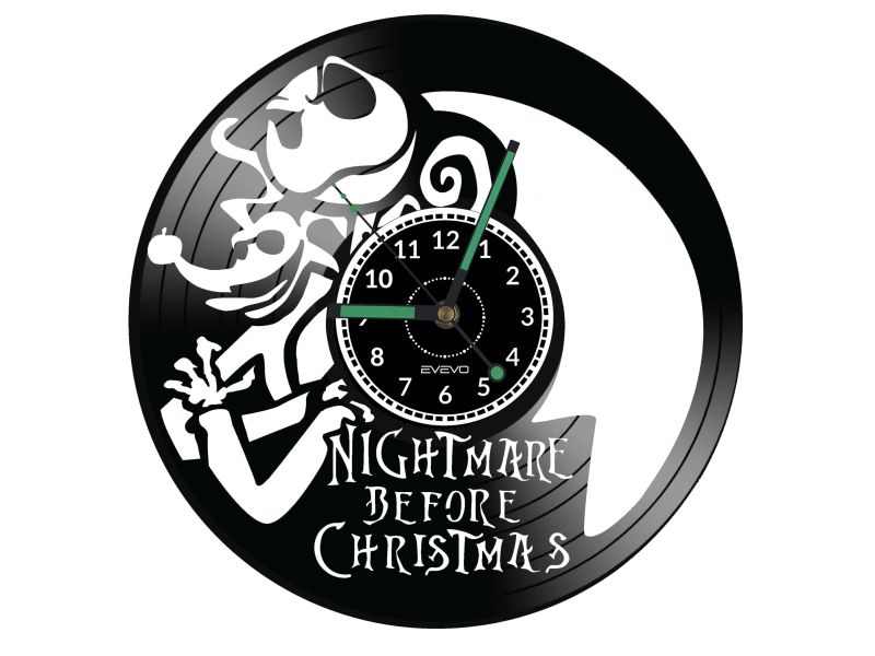 Nightmare Before Christmas Vinyl Zegar Ścienny Płyta Winylowa Nowoczesny Dekoracyjny Na Prezent Urodziny