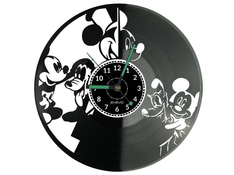 Mickey Mouse Myszka Vinyl Zegar Ścienny Płyta Winylowa Nowoczesny Dekoracyjny Na Prezent Urodziny