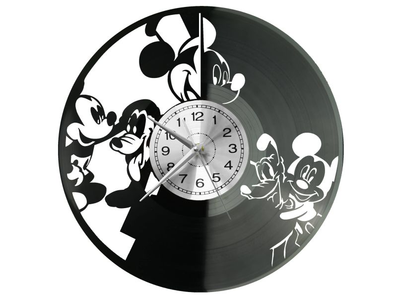 Mickey Mouse Myszka Vinyl Zegar Ścienny Płyta Winylowa Nowoczesny Dekoracyjny Na Prezent Urodziny