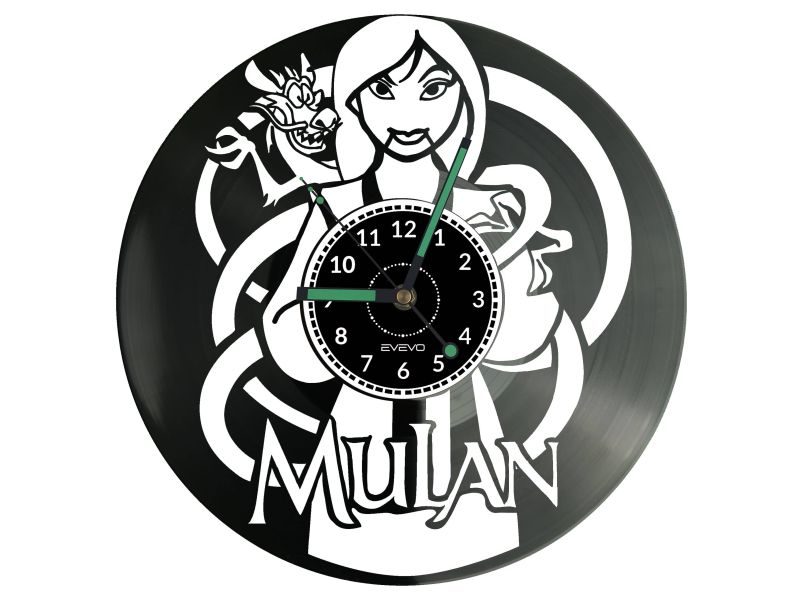 Mulan Vinyl Zegar Ścienny Płyta Winylowa Nowoczesny Dekoracyjny Na Prezent Urodziny