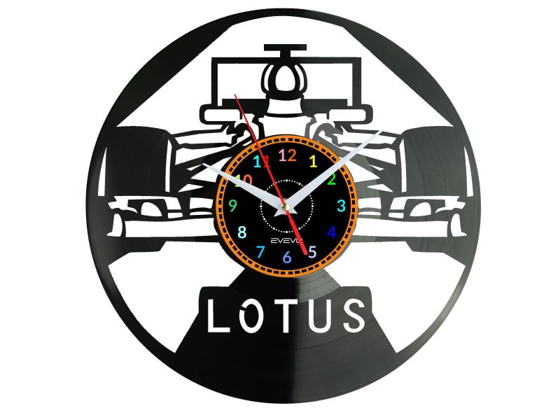 Lotus Formula 1 Vinyl Zegar Ścienny Płyta Winylowa Nowoczesny Dekoracyjny Na Prezent Urodziny