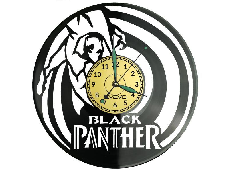 Black Panther Vinyl Zegar Ścienny Płyta Winylowa Nowoczesny Dekoracyjny Na Prezent Urodziny