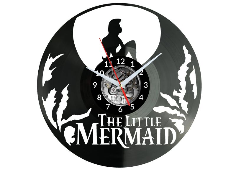 Little Mermaid Vinyl Zegar Ścienny Płyta Winylowa Nowoczesny Dekoracyjny Na Prezent Urodziny