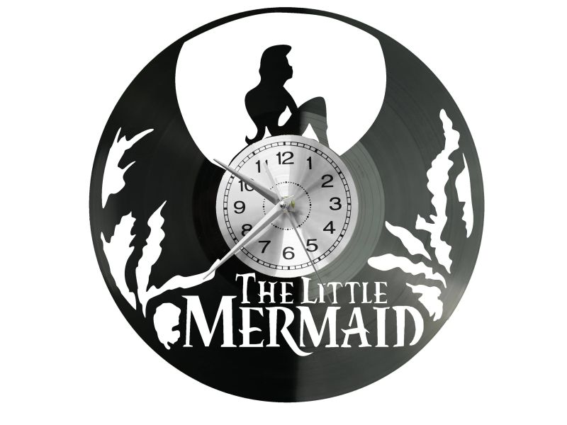 Little Mermaid Vinyl Zegar Ścienny Płyta Winylowa Nowoczesny Dekoracyjny Na Prezent Urodziny