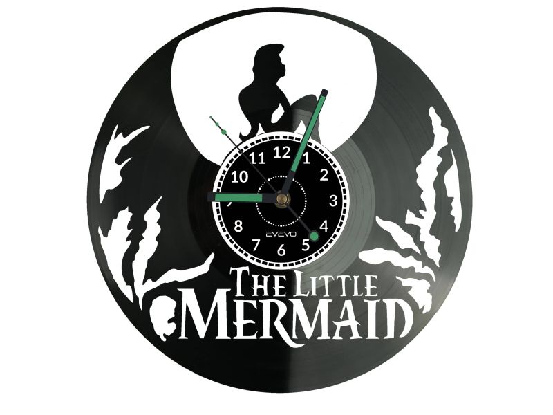 Little Mermaid Vinyl Zegar Ścienny Płyta Winylowa Nowoczesny Dekoracyjny Na Prezent Urodziny