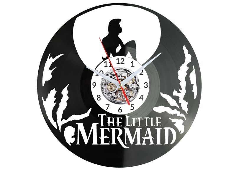 Little Mermaid Vinyl Zegar Ścienny Płyta Winylowa Nowoczesny Dekoracyjny Na Prezent Urodziny