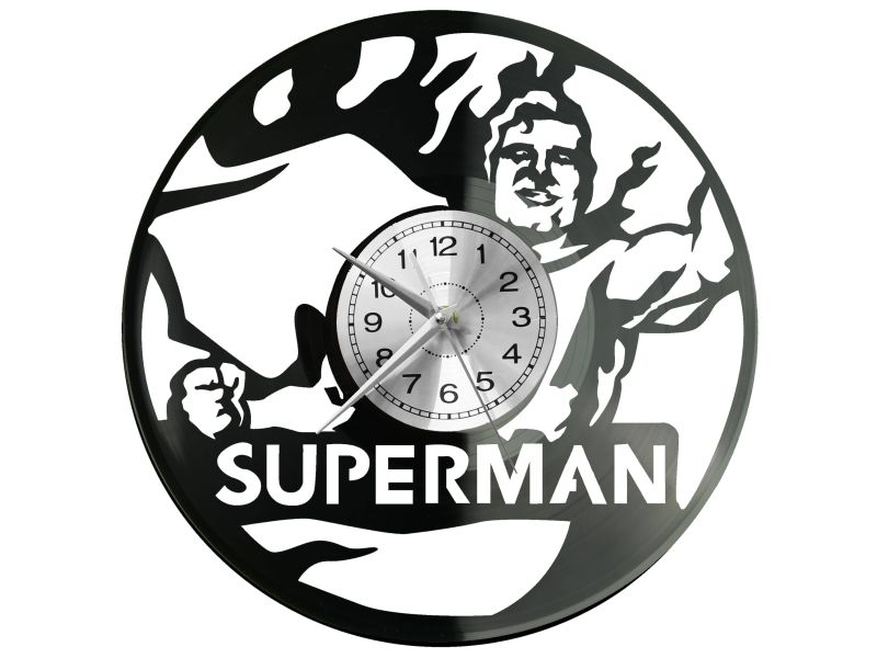 Superman Vinyl Zegar Ścienny Płyta Winylowa Nowoczesny Dekoracyjny Na Prezent Urodziny