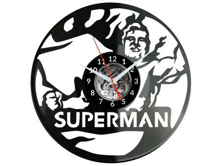 Superman Vinyl Zegar Ścienny Płyta Winylowa Nowoczesny Dekoracyjny Na Prezent Urodziny