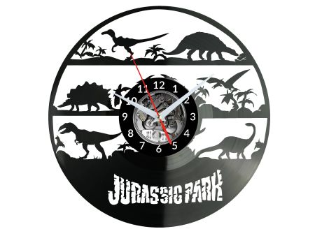 Jurassic Park Vinyl Zegar Ścienny Płyta Winylowa Nowoczesny Dekoracyjny Na Prezent Urodziny