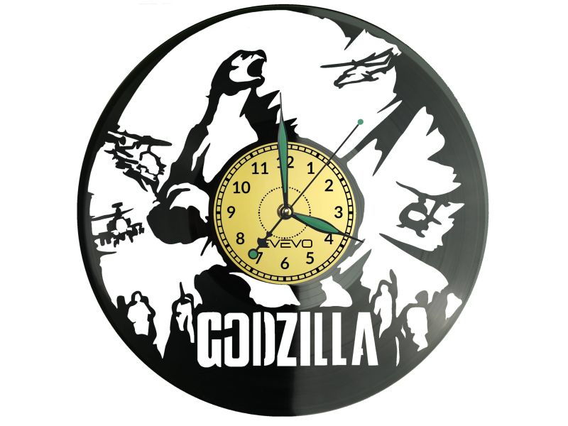 Godzilla Vinyl Zegar Ścienny Płyta Winylowa Nowoczesny Dekoracyjny Na Prezent Urodziny